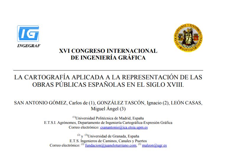 La cartografía aplicada a la representación de las obras públicas españolas en el siglo XVIII