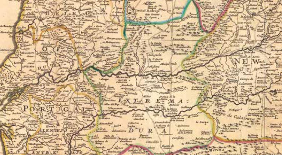 Los primeros mapas con caminos del territorio extremeño (1680-1711)