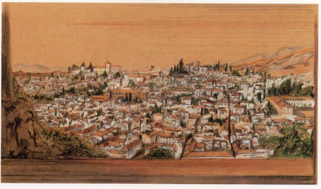 Alhambra de Granada, Reales Alcázares de Sevilla: dibujos.